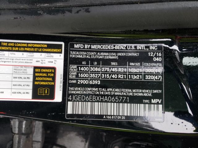 2017 MERCEDES-BENZ GLE COUPE 4JGED6EBXHA065771