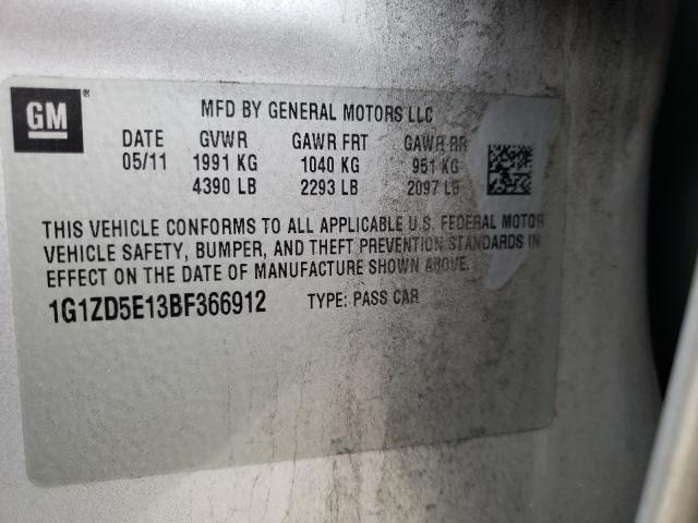 2011 CHEVROLET MALIBU 2LT 1G1ZD5E13BF366912