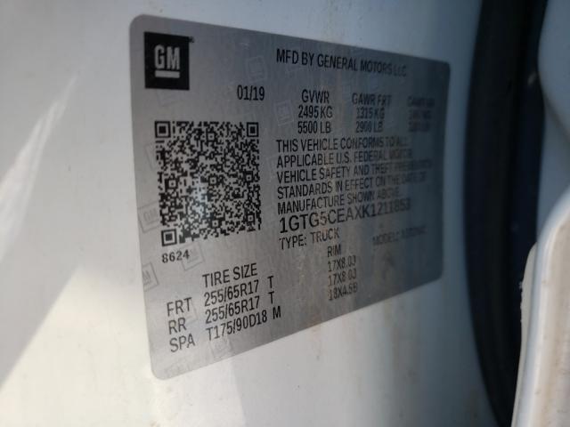 2019 GMC CANYON SLE 1GTG5CEAXK1211853