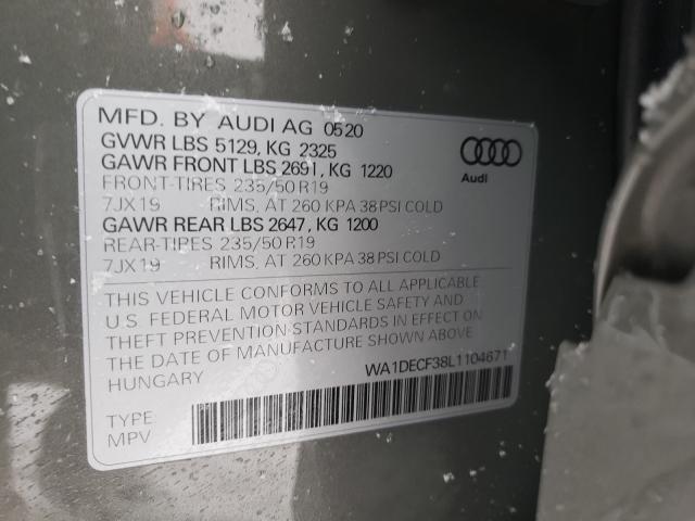 2020 AUDI Q3 PREMIUM WA1DECF38L1104671