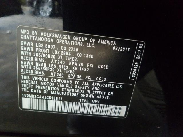 2018 VOLKSWAGEN ATLAS SEL 1V2MR2CA4JC519817
