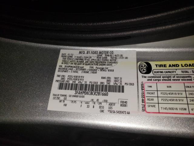 2012 FORD FUSION SPO 3FAHP0KC8CR281660