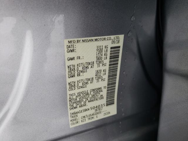 2019 NISSAN TITAN SV 1N6AA1E58KN504035