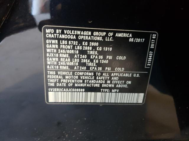 2018 VOLKSWAGEN ATLAS SEL 1V2ER2CA3JC508599