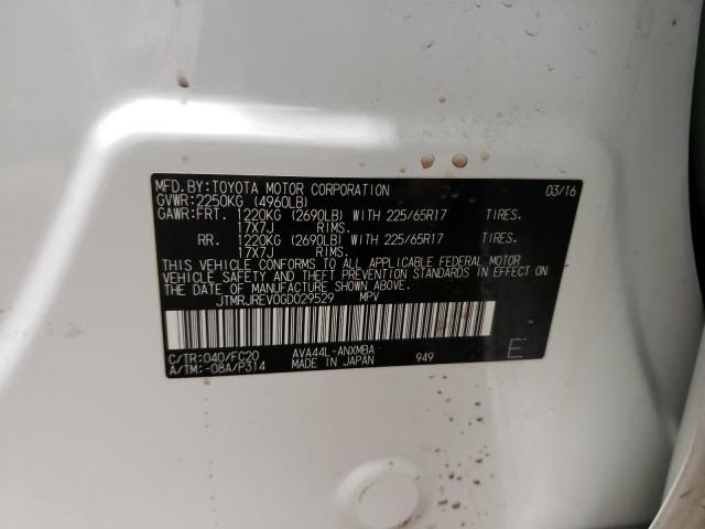 2016 TOYOTA RAV4 HV XL JTMRJREV0GD029529