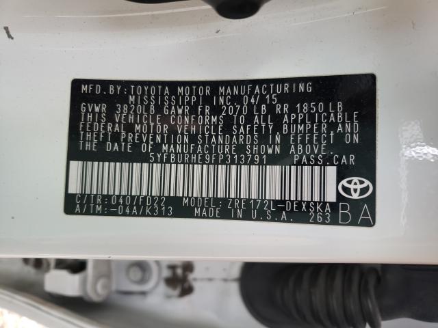 2015 TOYOTA COROLLA L 5YFBURHE9FP313791