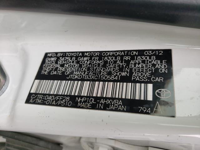 2012 TOYOTA PRIUS C JTDKDTB3XC1505841