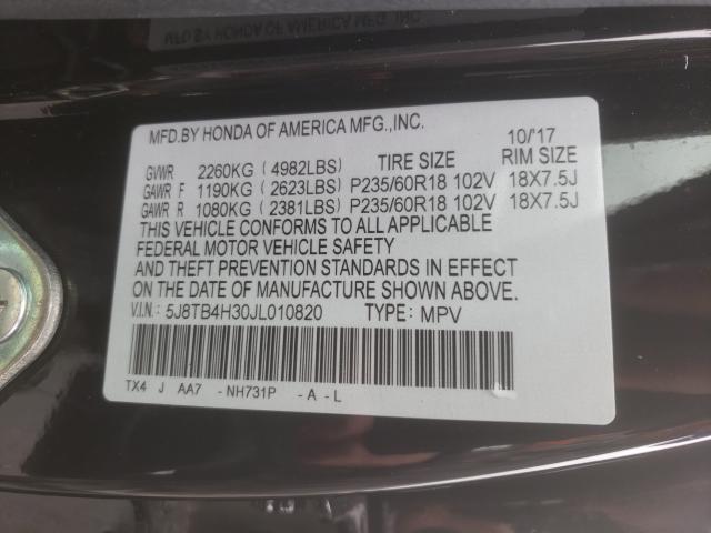 2018 ACURA RDX 5J8TB4H30JL010820