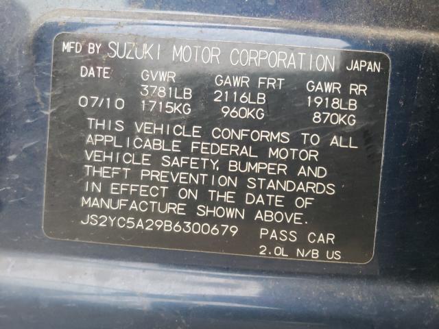2011 SUZUKI SX4 LE JS2YC5A29B6300679