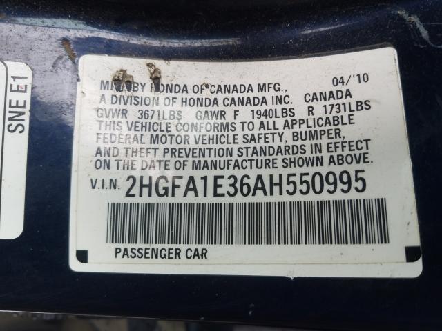 2010 HONDA CIVIC VP 2HGFA1E36AH550995