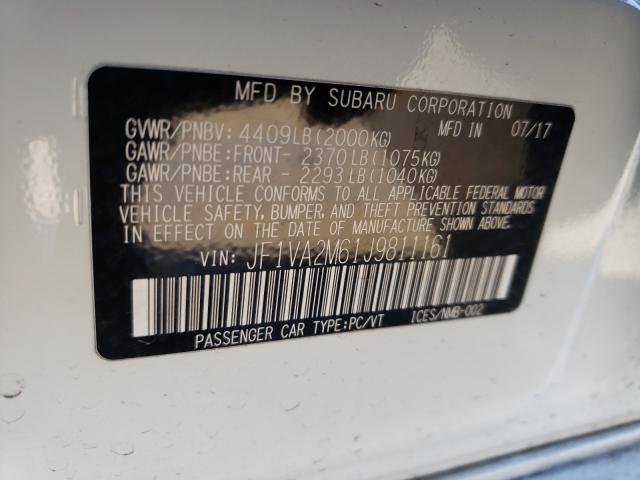 2018 SUBARU WRX STI JF1VA2M61J9811161