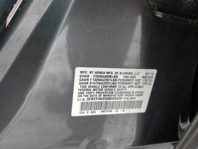 2013 HONDA PILOT LX 5FNYF4H25DB050429