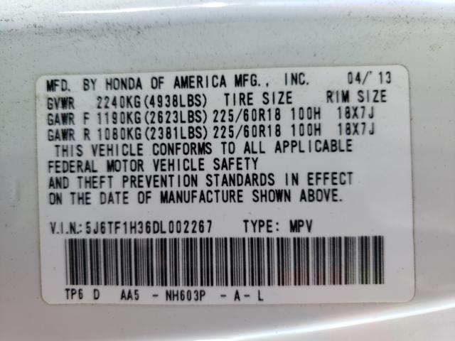 2013 HONDA CROSSTOUR 5J6TF1H36DL002267
