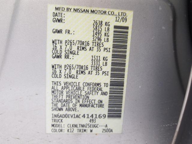 2010 NISSAN FRONTIER C 1N6AD0EV1AC414169