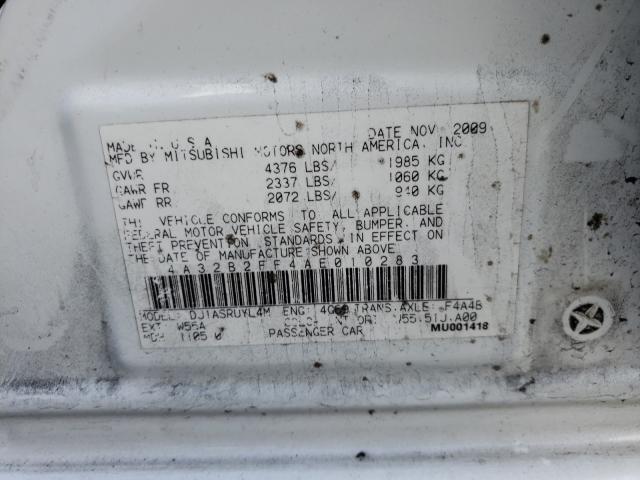 2010 MITSUBISHI GALANT FE 4A32B2FF4AE010283