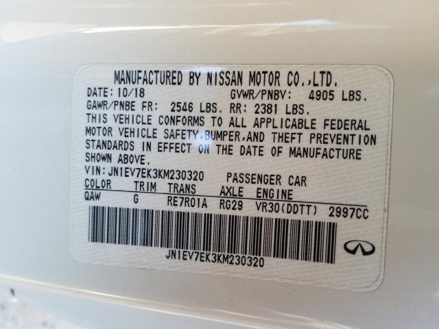 2019 INFINITI Q60 PURE JN1EV7EK3KM230320
