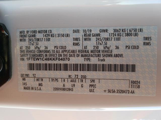 2019 FORD F150 SUPER - 1FTEW1C48KKF04070
