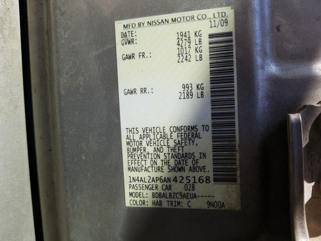 2010 NISSAN ALTIMA BAS - 1N4AL2AP6AN425168