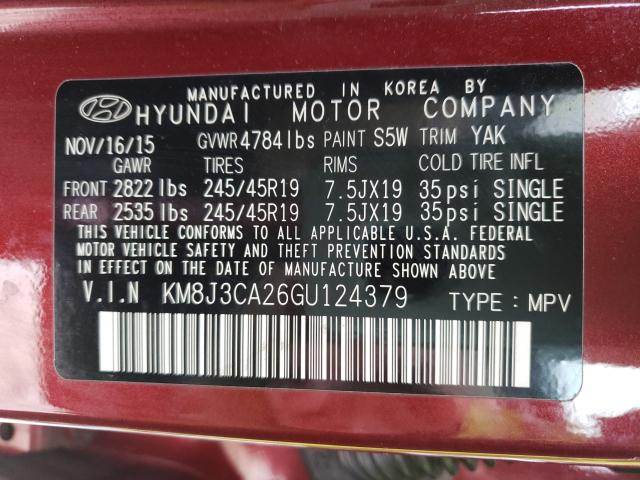 2016 HYUNDAI TUCSON LIM KM8J3CA26GU124379