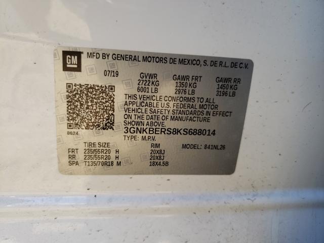 2019 CHEVROLET BLAZER RS 3GNKBERS8KS688014