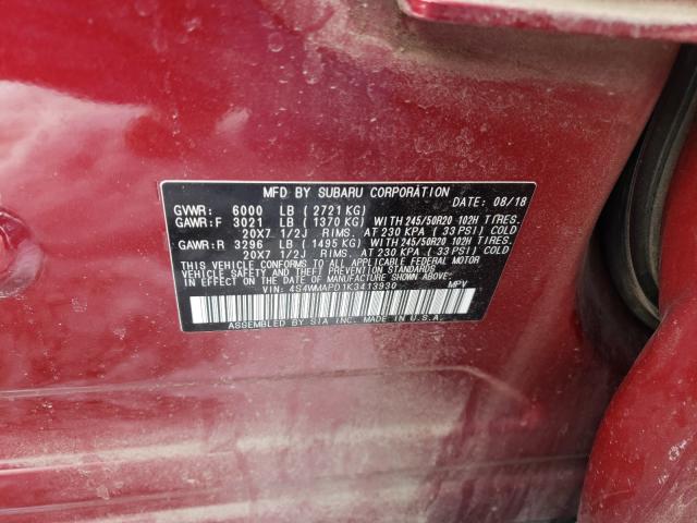 2019 SUBARU ASCENT LIM 4S4WMAPD1K3413930