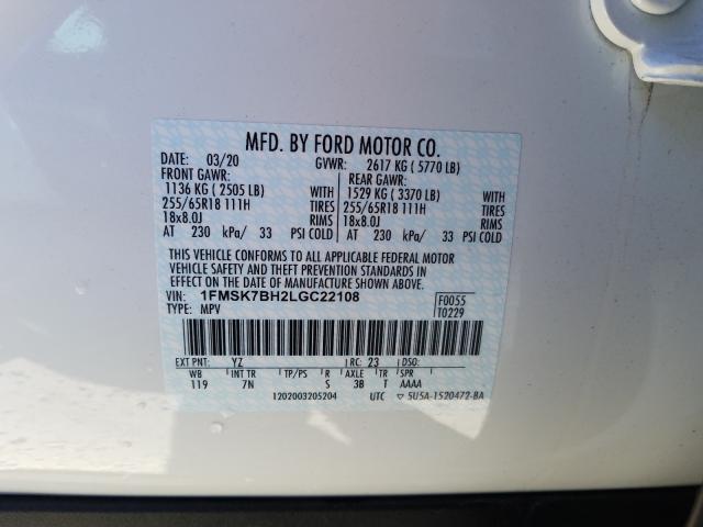 2020 FORD EXPLORER 1FMSK7BH2LGC22108