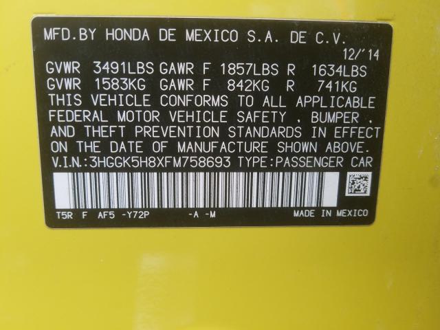 2015 HONDA FIT EX 3HGGK5H8XFM758693
