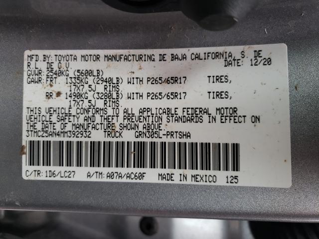 2021 TOYOTA TACOMA DOU - 3TMCZ5AN4MM392932