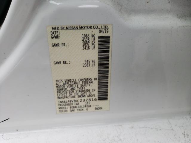 2019 NISSAN ALTIMA S - 1N4BL4BV3KC237816