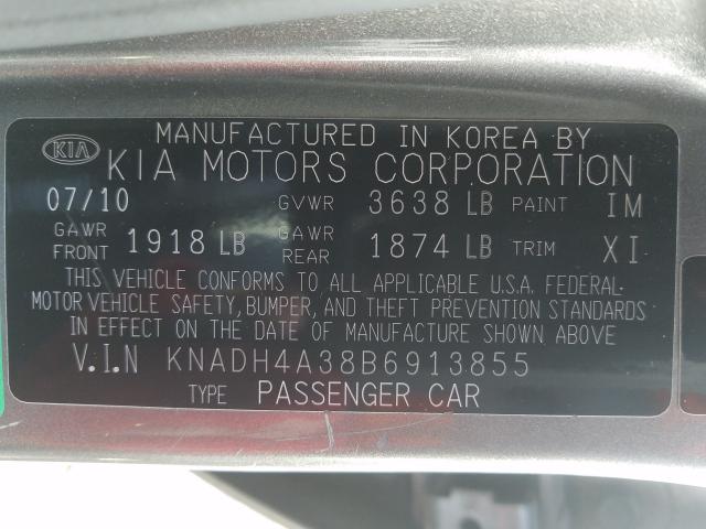 2011 KIA RIO BASE KNADH4A38B6913855