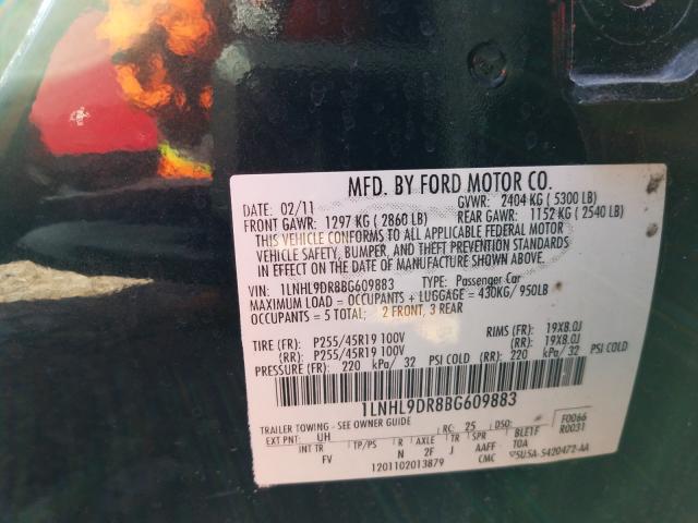 2011 LINCOLN MKS 1LNHL9DR8BG609883