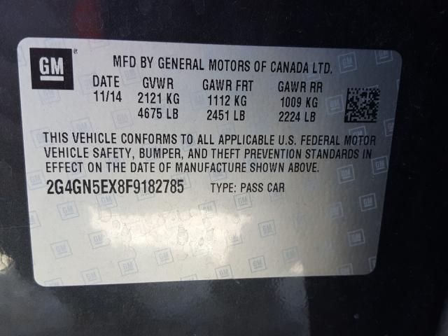 2015 BUICK REGAL PREM 2G4GN5EX8F9182785