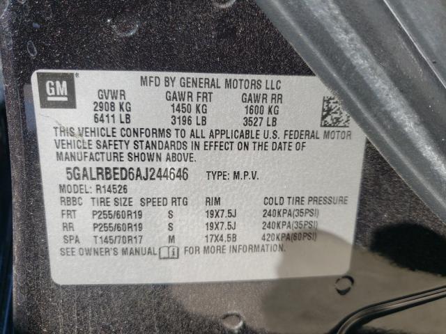 2010 BUICK ENCLAVE CX 5GALRBED6AJ244646