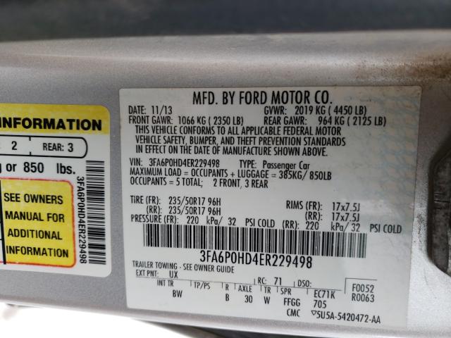 2014 FORD FUSION SE 3FA6P0HD4ER229498