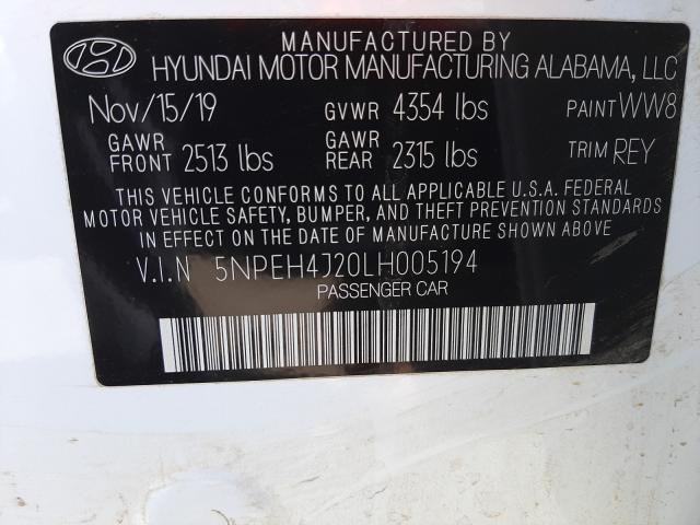 2020 HYUNDAI SONATA LIM 5NPEH4J20LH005194