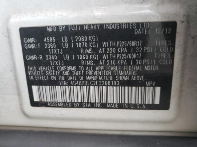 2014 SUBARU OUTBACK 2. - 4S4BRBLC2E3268193