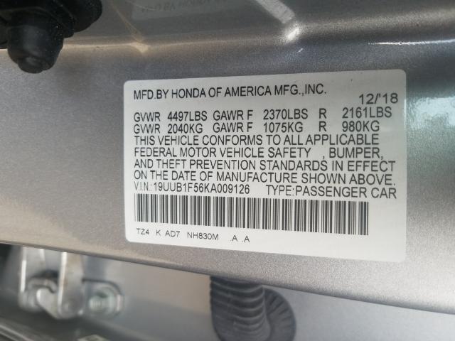 2019 ACURA TLX TECHNO 19UUB1F56KA009126