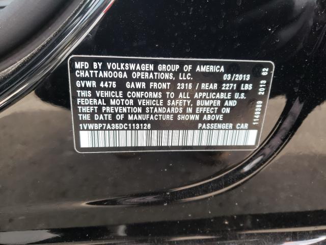 2013 VOLKSWAGEN PASSAT SE - 1VWBP7A35DC113126