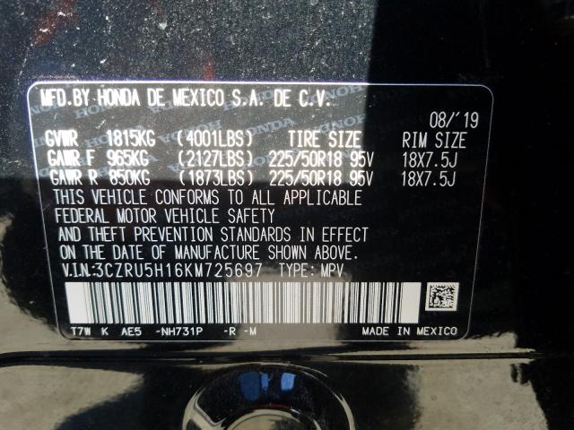 2019 HONDA HR-V SPORT 3CZRU5H16KM725697