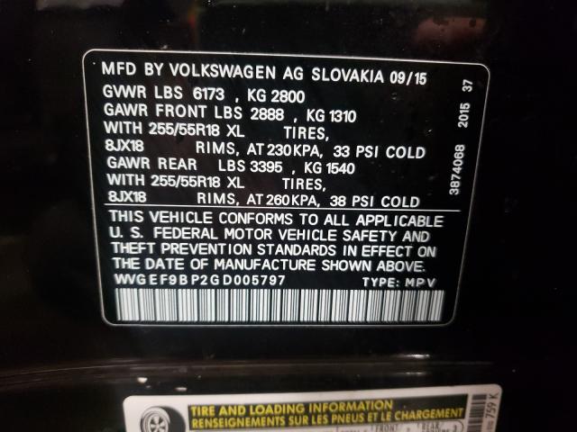 2016 VOLKSWAGEN TOUAREG SP WVGEF9BP2GD005797