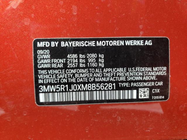 2021 BMW 330I 3MW5R1J0XM8B56281