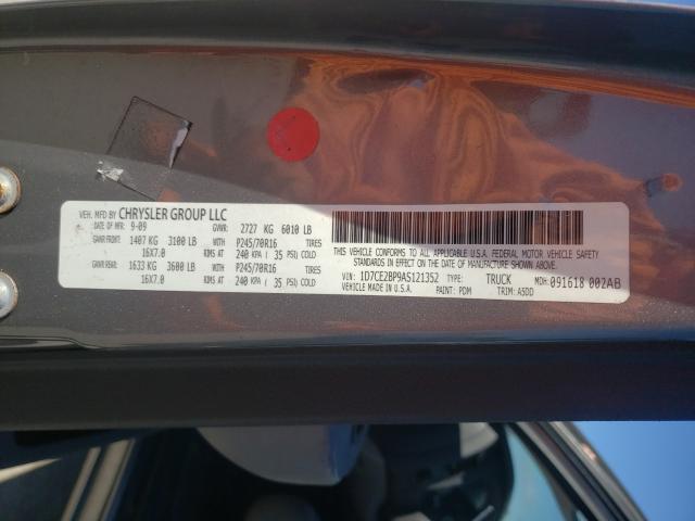 2010 DODGE DAKOTA ST 1D7CE2BP9AS121352