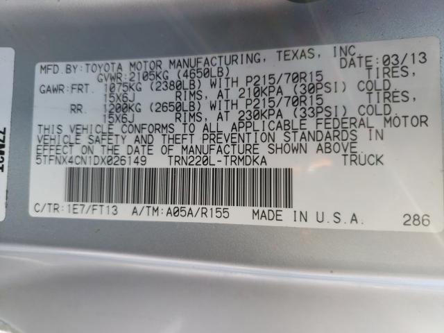 2013 TOYOTA TACOMA 5TFNX4CN1DX026149