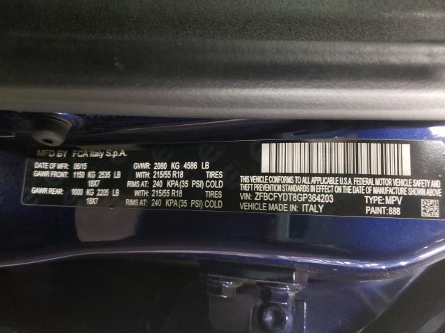 2016 FIAT 500X LOUNG ZFBCFYDT8GP364203