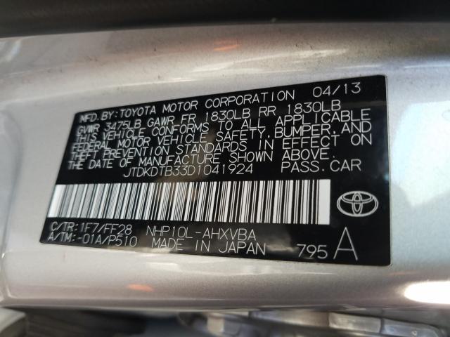 2013 TOYOTA PRIUS C JTDKDTB33D1041924