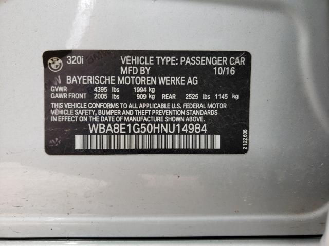2017 BMW 320 I WBA8E1G50HNU14984