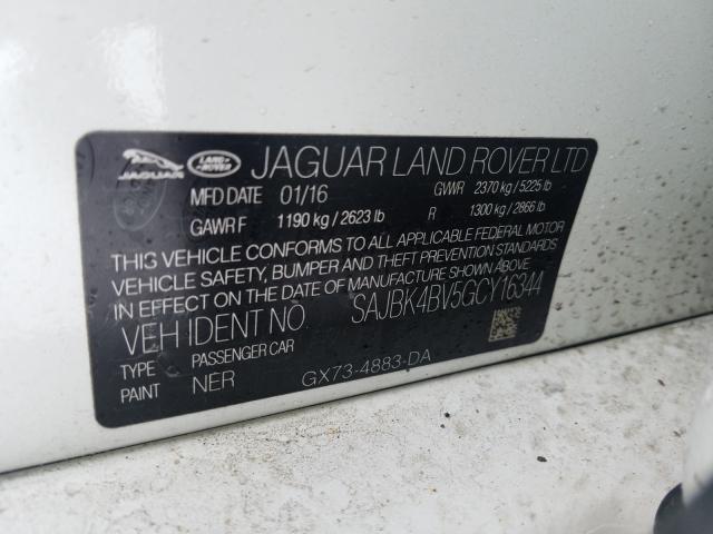 2016 JAGUAR XF PRESTIG SAJBK4BV5GCY16344
