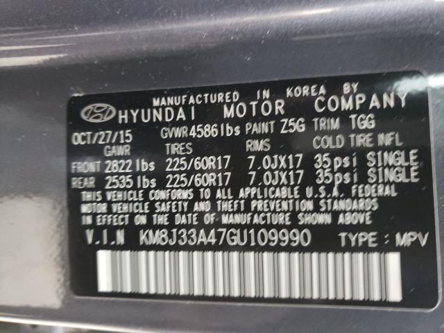 2016 HYUNDAI TUCSON KM8J33A47GU109990