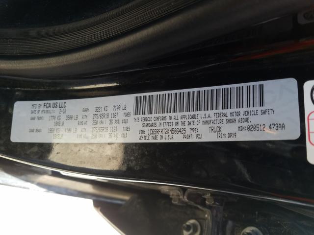 2019 RAM 1500 LARAM 1C6SRFRT2KN506425