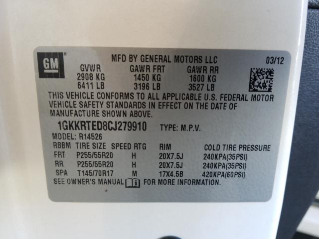 2012 GMC ACADIA DEN 1GKKRTED8CJ279910